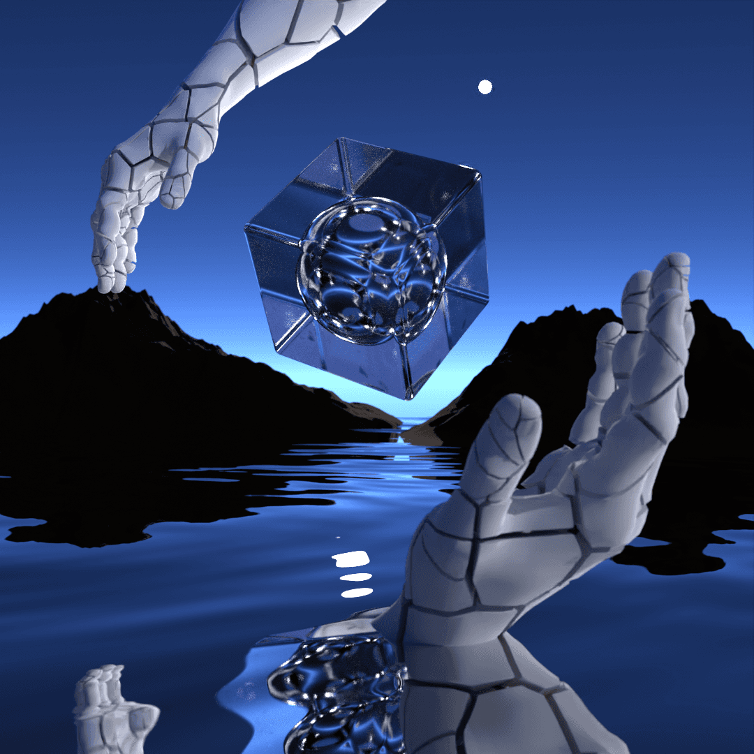 Hands Holding Cube